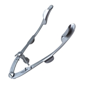 Lester-Burch Eye Speculum Solid 21mm Curved Blades With Finger Grip Area With Thumb Screw Locking Mechanism Blade Length Of 14mm With A Spread Of 36mm Overall Length Of 3 1/4" (83mm) 